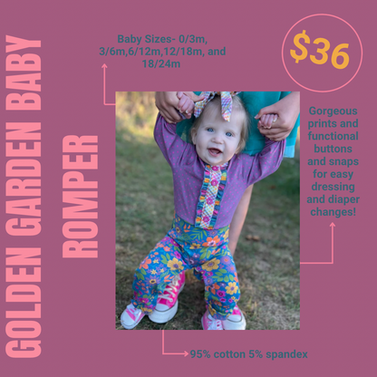 Golden Garden Baby Romper
